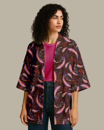 Tissu Viscose imprimé floral cachemire - Mercerine