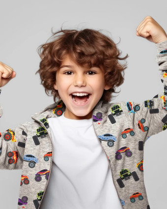 Tissu Sweat Jogging Monster Trucks - Mercerine