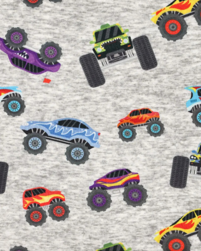 Tissu Sweat Jogging Monster Trucks - Mercerine