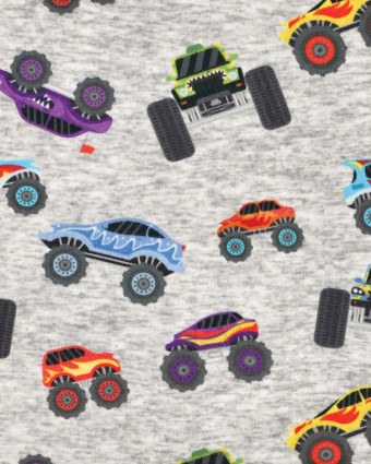 Tissu Sweat Jogging Monster Trucks - Mercerine