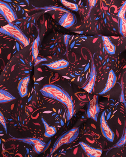 Tissu Viscose imprimé floral cachemire  - Mercerine