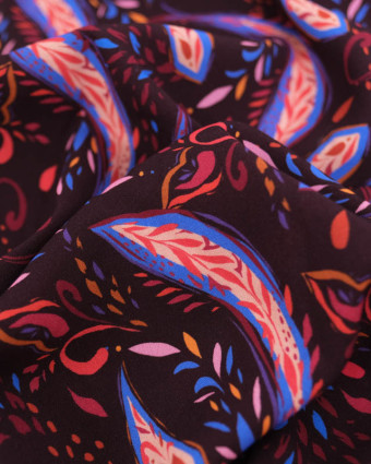 Tissu Viscose imprimé floral cachemire - Mercerine