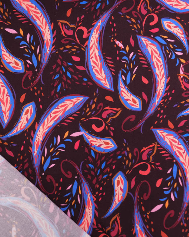 Tissu Viscose imprimé floral cachemire - Mercerine