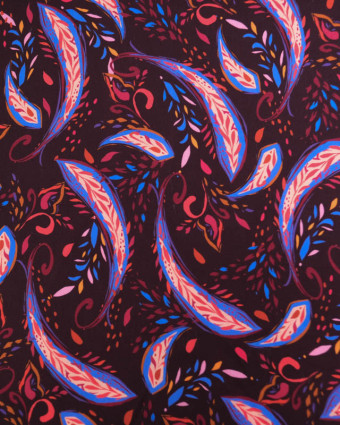 Tissu Viscose imprimé floral cachemire - Mercerine