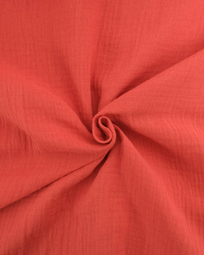 Tissu Gaze de Coton Terre de Sienne Thaïs - Mercerine