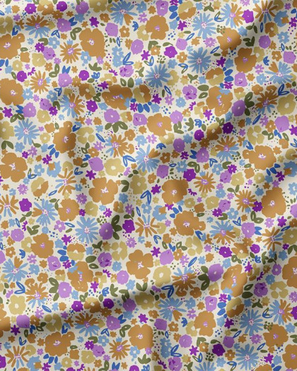 Tissu Imperméable – Petites Fleurs Colorées- Mercerine