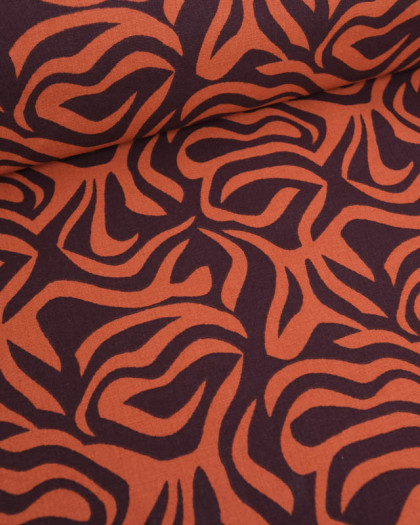 Tissu Demi Natte Motif Fauve Caramel - Mercerine