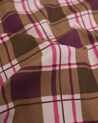 Tissu Demi Natte motif à carreaux- Mercerine