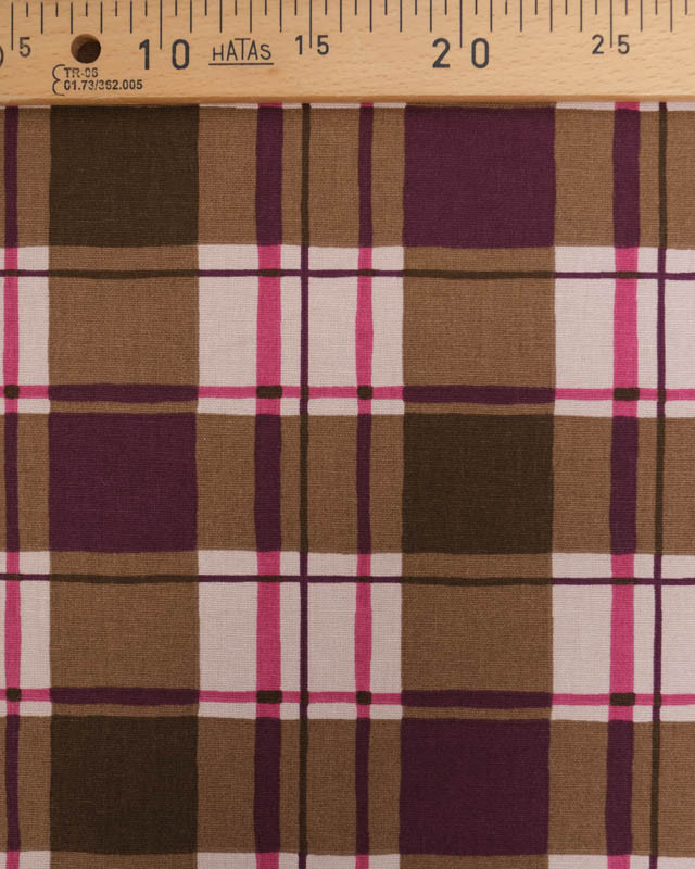 Tissu Demi Natte motif à carreaux- Mercerine
