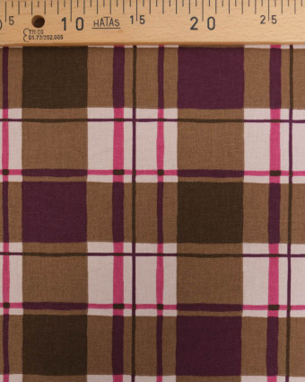 Tissu Demi Natte motif à carreaux- Mercerine