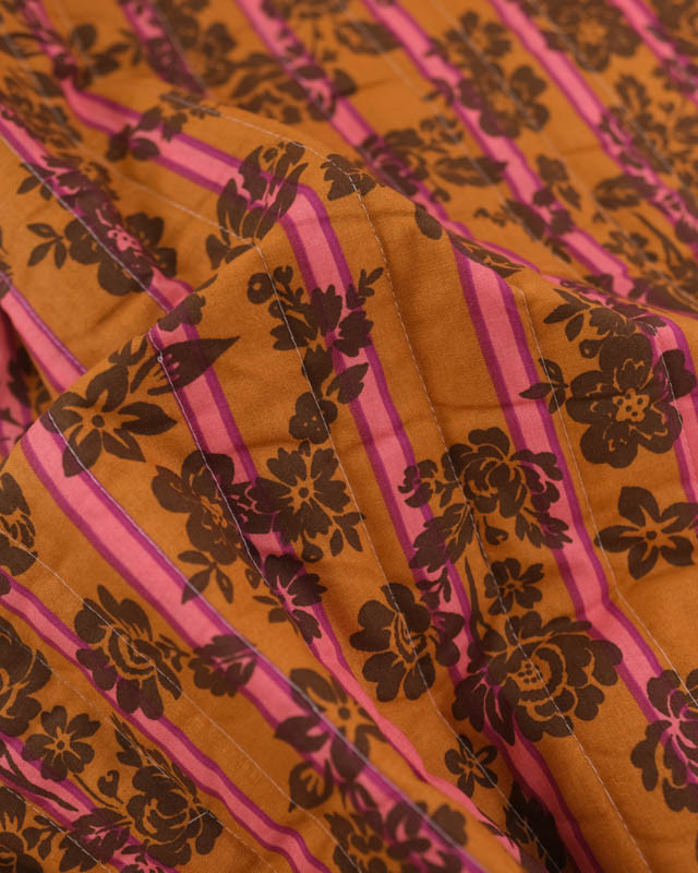 Tissu Matelassé Double Face Motifs Fleuris Bohèmes & Rétro- Mercerine
