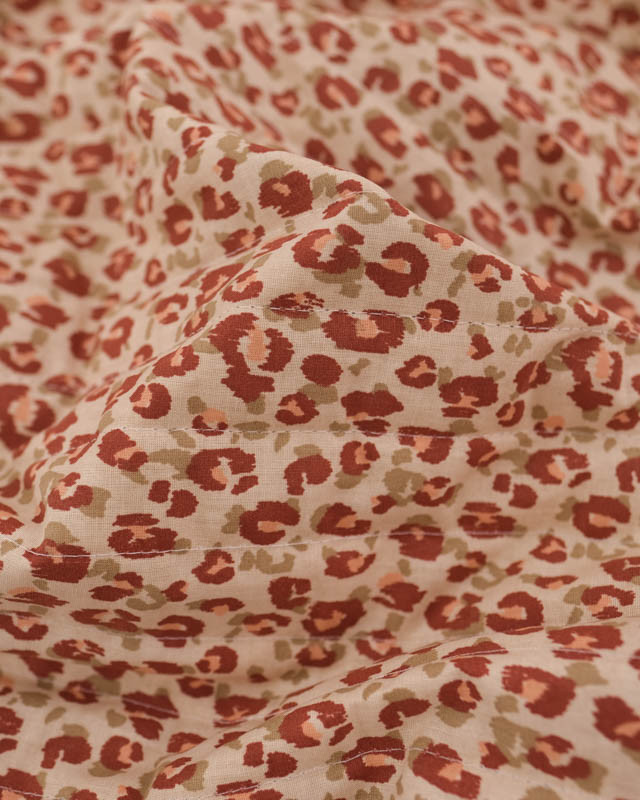 Tissu Matelassé Double Face Motifs Fleurs Graphiques & Léopard Chic- Mercerine