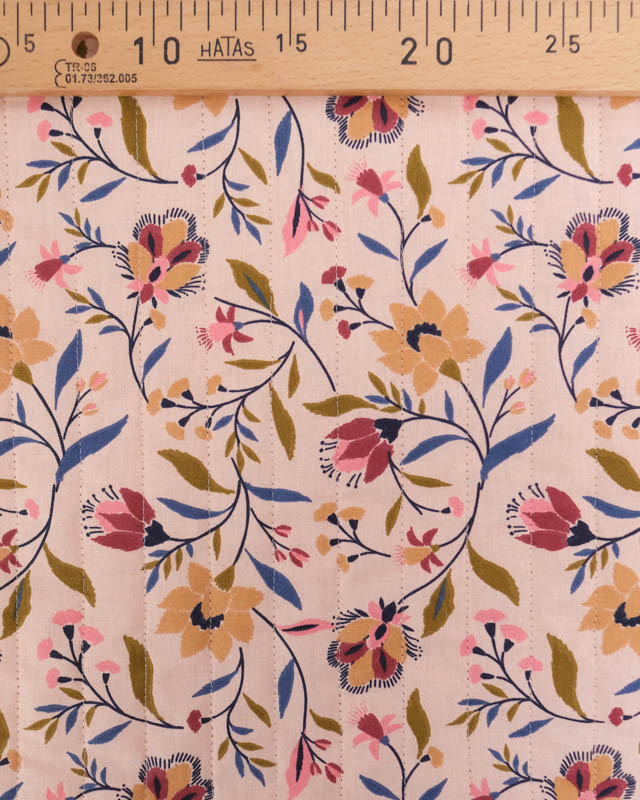 Tissu Matelassé Double Face Motifs Fleurs Graphiques & Léopard Chic- Mercerine