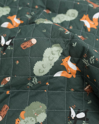 Tissu Matelassé Double Face Motif Promenade En Forêt - Mercerine