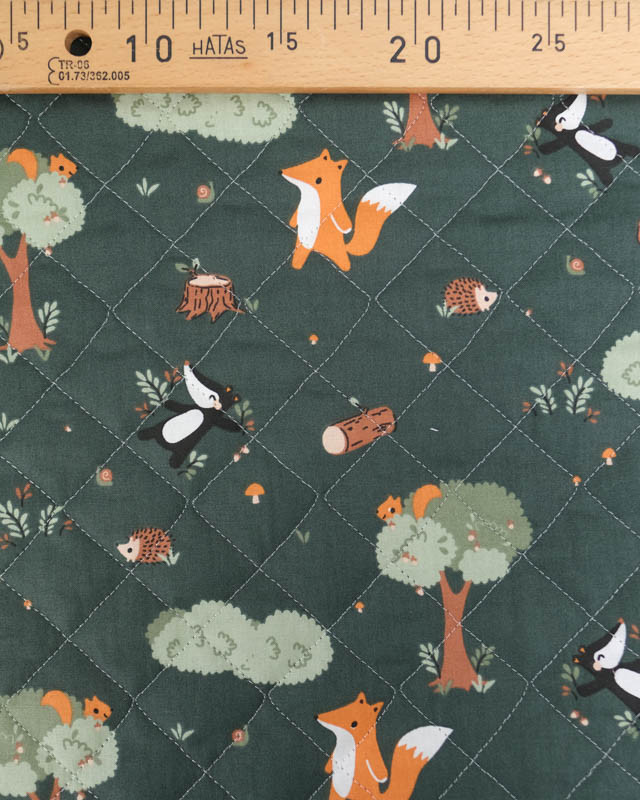 Tissu Matelassé Double Face Motif Promenade En Forêt - Mercerine