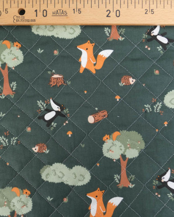 Tissu Matelassé Double Face Motif Promenade En Forêt - Mercerine
