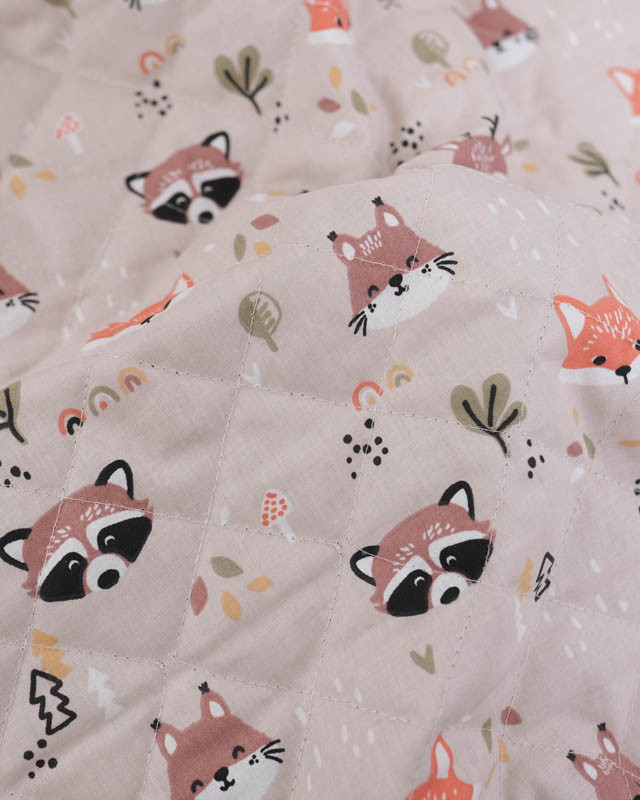 Tissu Matelassé Double Face Motif Promenade En Forêt - Mercerine