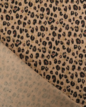 Tissu Double Gaze De Coton Imprimé Léopard Classique   - Mercerine