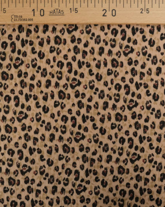Tissu Double Gaze De Coton Imprimé Léopard Classique   - Mercerine