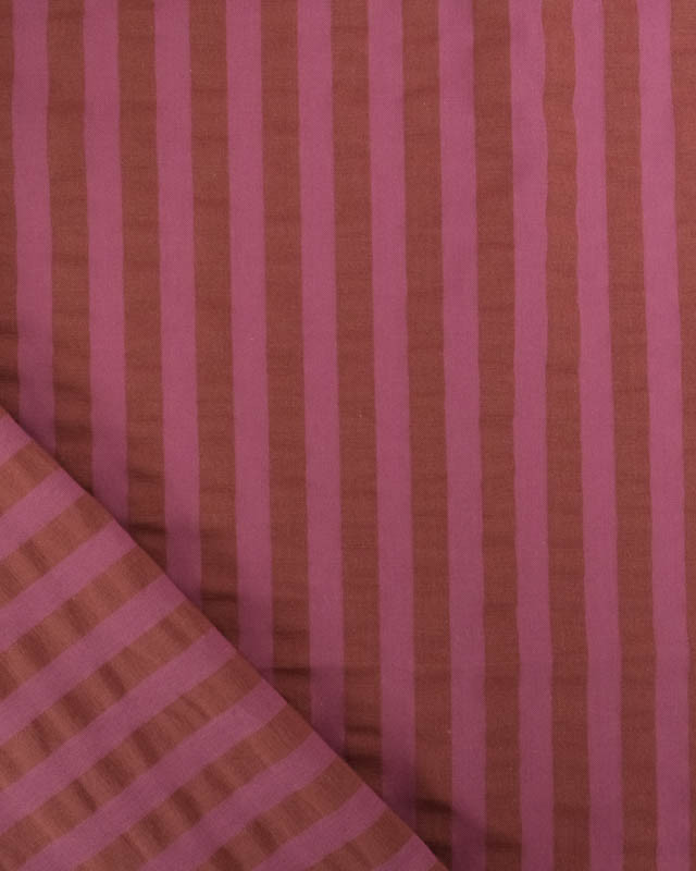 Tissu Seersucker Rayures Colorées - 2 Coloris - Mercerine