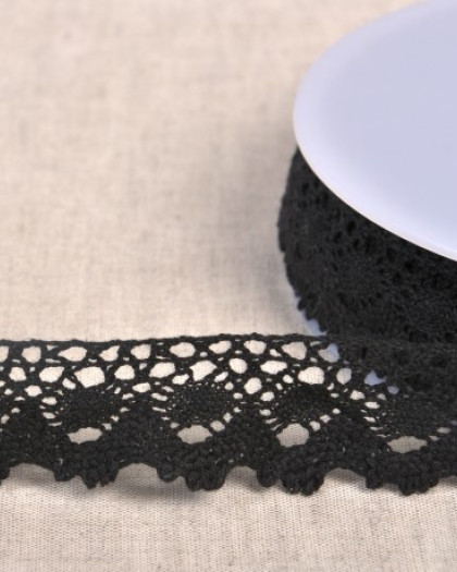 Galon Dentelle Coton Couronne 30mm - 3 Coloris - Mercerine