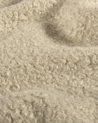 Tissu Bouclette Lourd Uni Beige - Mercerine