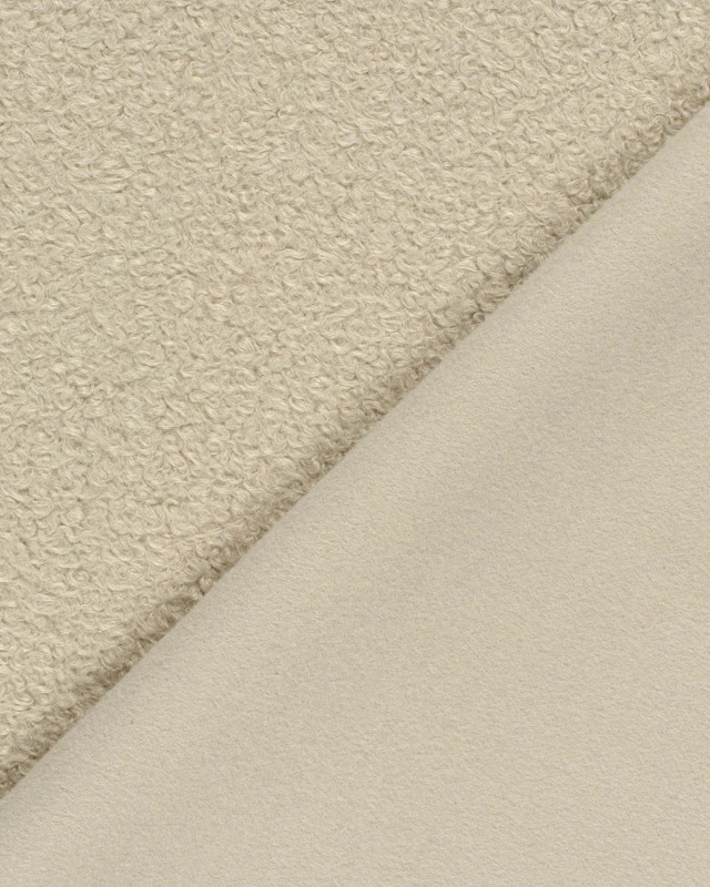 Tissu Bouclette Lourd Uni Beige - Mercerine