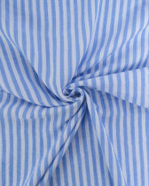 Double Gaze Double Face Rayures Bleu et Blanc