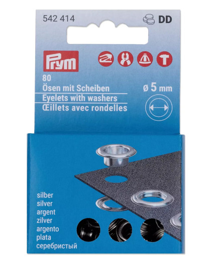 Œillets avec rondelles Prym  5 mm  (80 pièces) - Prym - Mercerine