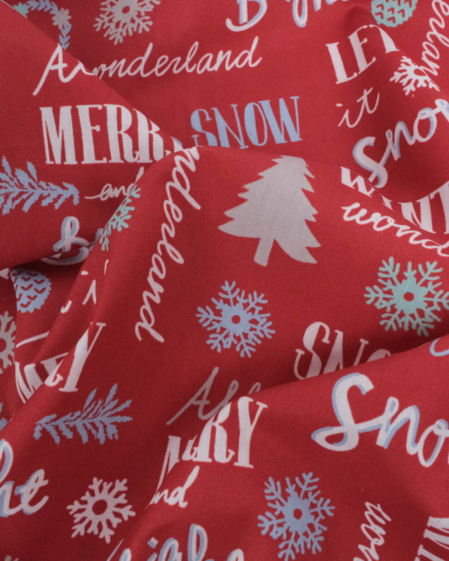 Tissu Coton de Noël Merry Christmas - Mercerine