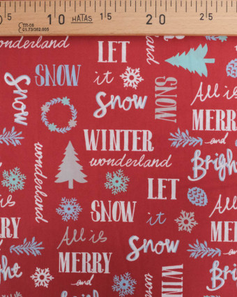 Tissu Coton de Noël Merry Christmas - Mercerine
