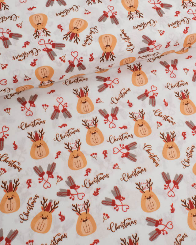 Tissu Noël Coton Renne de Noël - Mercerine