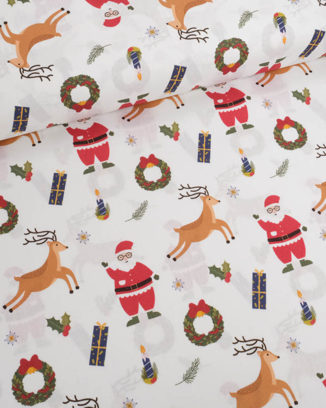 Tissu Noël Coton Père Noël - Mercerine