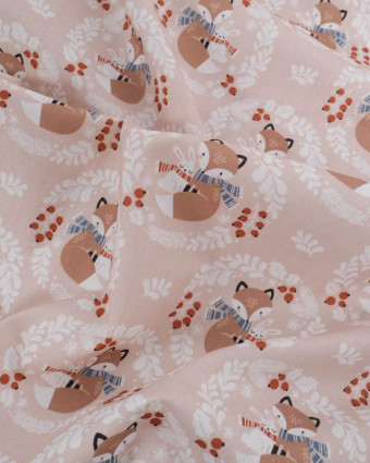 Tissu Coton de Noël Petit Renard - Mercerine