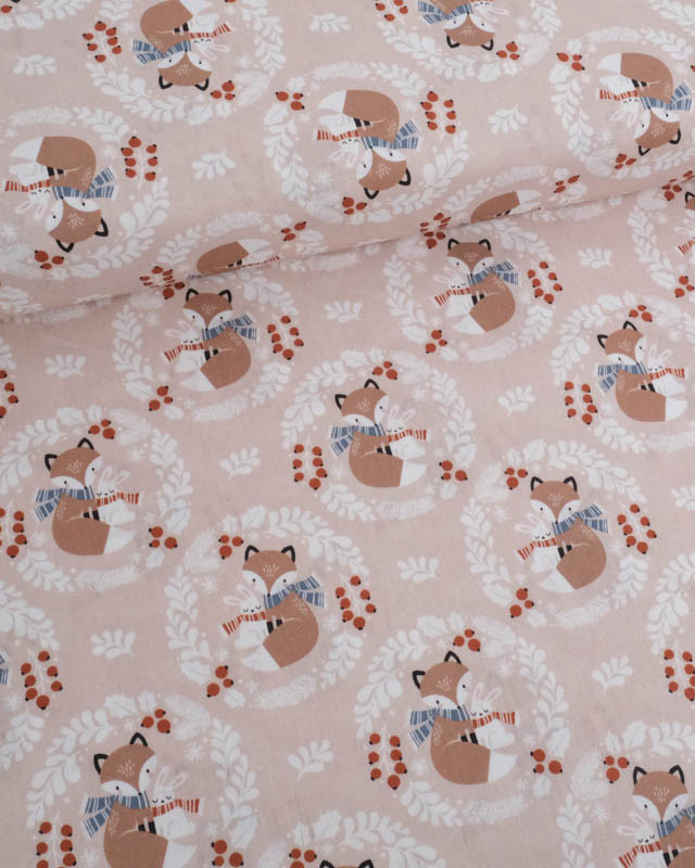 Tissu Coton de Noël Petit Renard - Mercerine