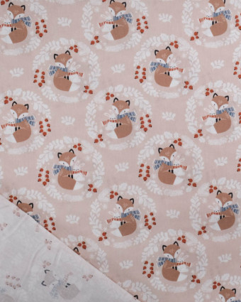 Tissu Coton de Noël Petit Renard - Mercerine