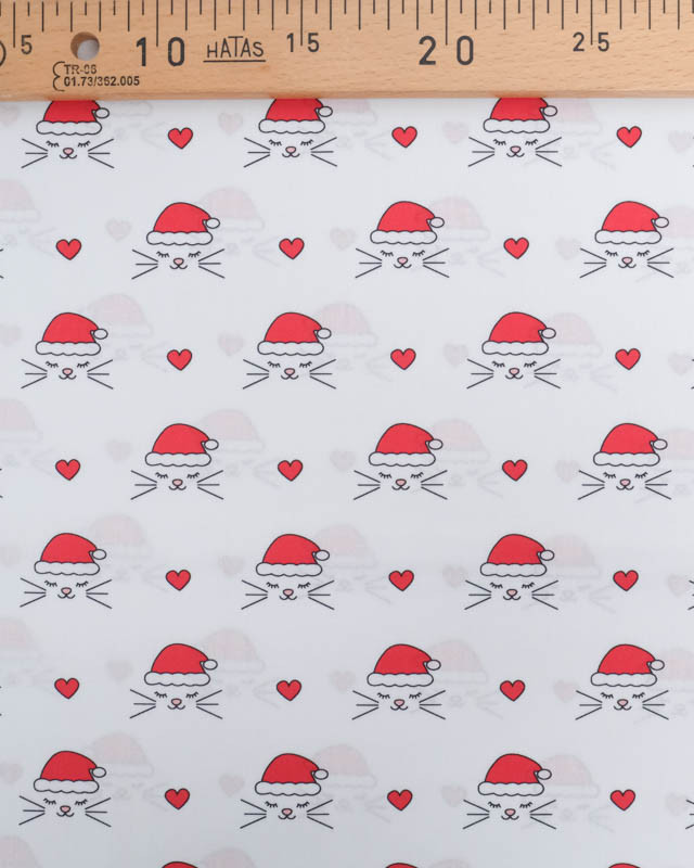 Tissu Noël Coton Chat de Noël - Mercerine