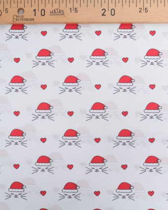 Tissu Noël Coton Chat de Noël - Mercerine