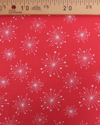 Tissu Coton de Noël Rouge Feu d'Artifice - Mercerine