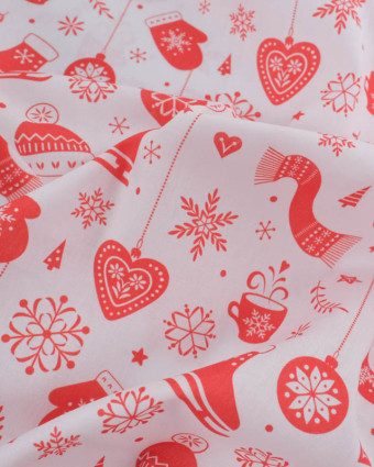 Tissu Noël Coton Motif Noël Tradition - Mercerine