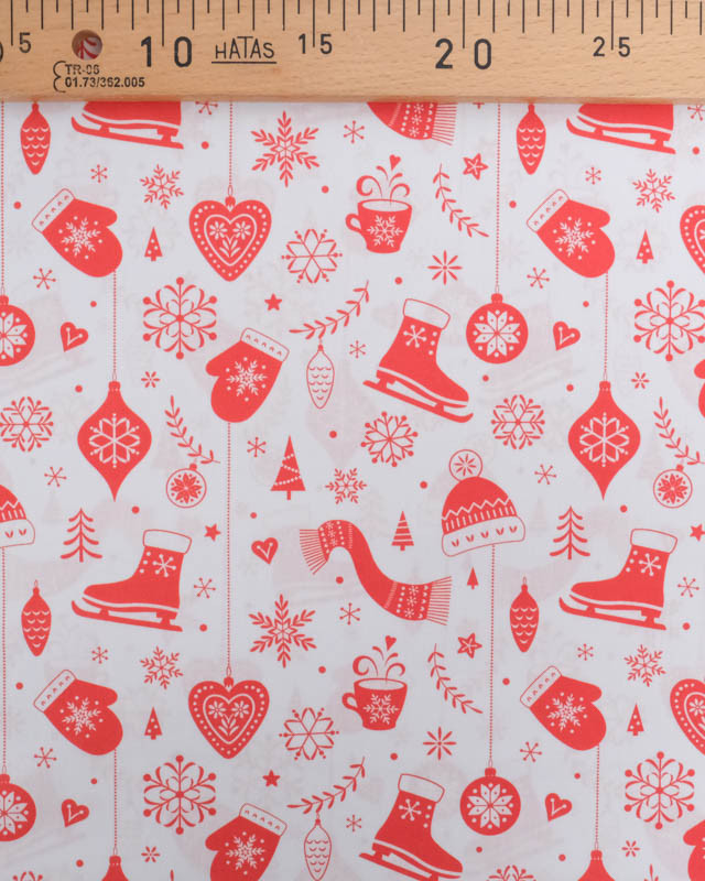 Tissu Noël Coton Motif Noël Tradition - Mercerine