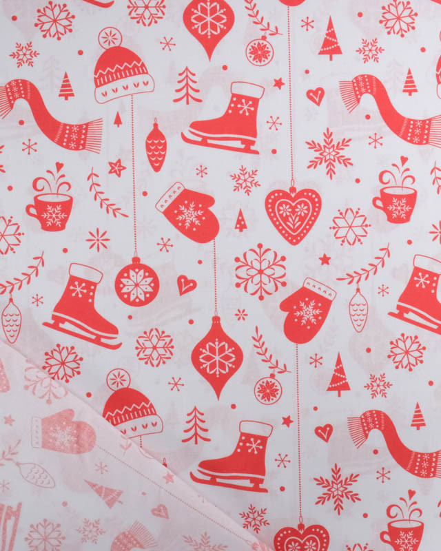 Tissu Noël Coton Motif Noël Tradition - Mercerine
