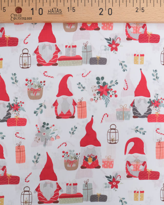 Tissu Coton de Noël Gnome de Noël - Mercerine