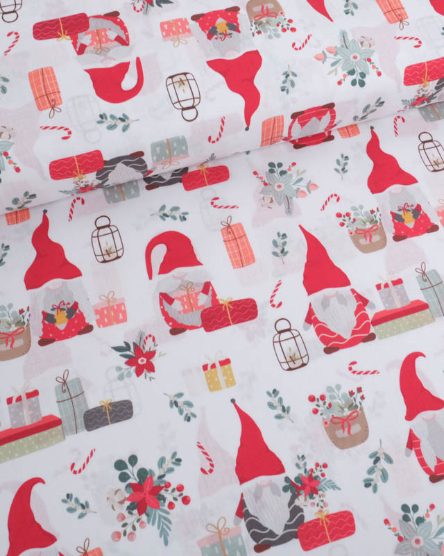 Tissu Coton de Noël Gnome de Noël - Mercerine