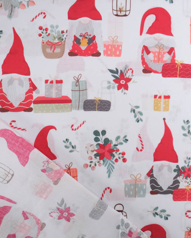 Tissu Coton de Noël Gnome de Noël - Mercerine