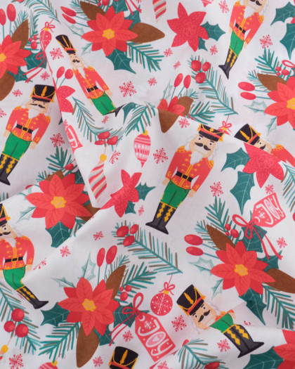 Tissu Noël Coton Casse Noisette - Mercerine
