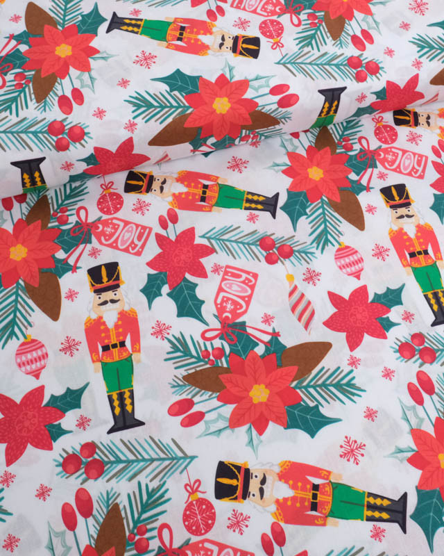 Tissu Noël Coton Casse Noisette - Mercerine