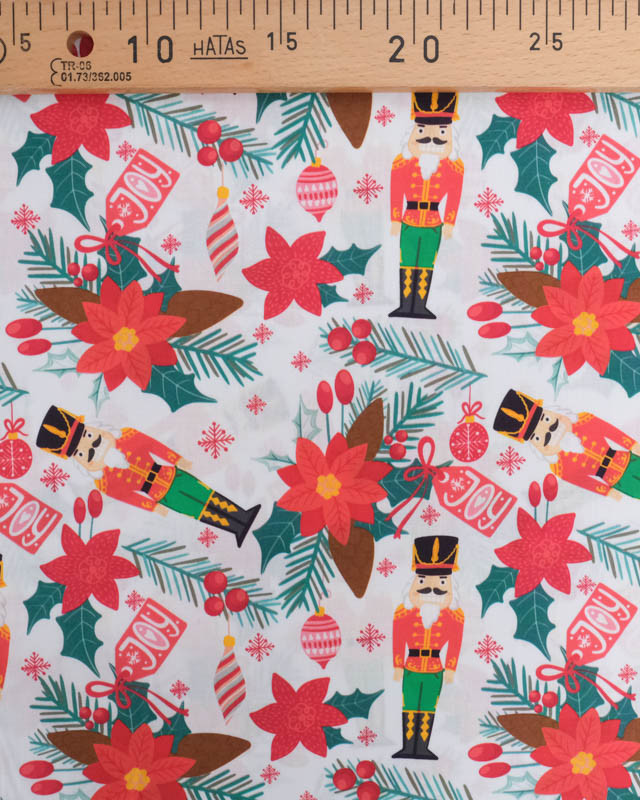 Tissu Noël Coton Casse Noisette - Mercerine