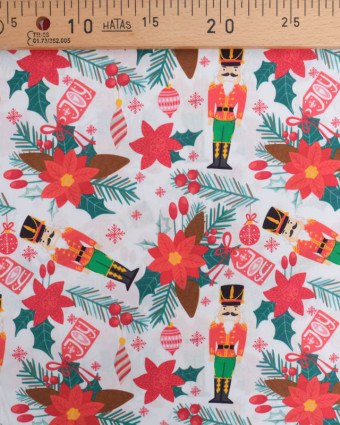 Tissu Noël Coton Casse Noisette - Mercerine