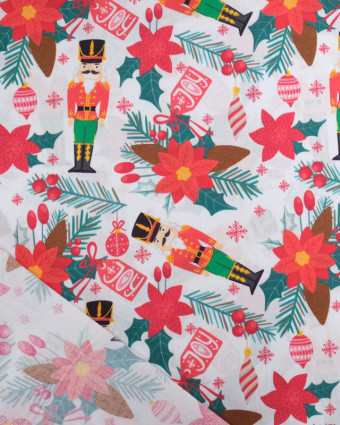 Tissu Noël Coton Casse Noisette - Mercerine